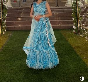 Stunning Blue Peacock Feather Lehenga Choli