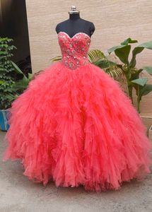Stunning Coral Princess Gown