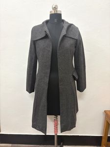 Elegant Gray Wool Blend Coat