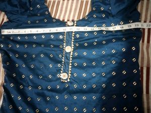 Elegant Blue Kurta with Gold Print