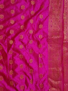 Beautiful dark Pink Banarasi Silk dupatta