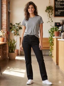 Length-35,,Classic Black Denim Jeans
