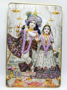 Crystal bubble frame Radha Krishna size 12x18 inch