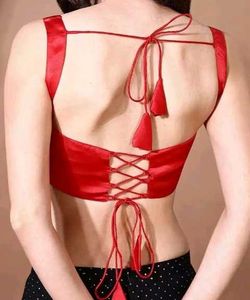 Vibrant Red Satin blouse