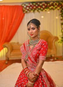Stunning Red Embroidered Lehenga