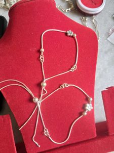 Silver Anklets with Floral Design