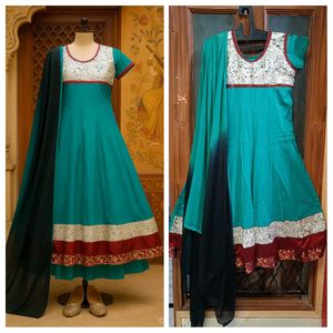 🇳🇿💫💗 Teal Anarkali Kurti With Dupatta