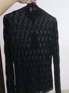 Black Lace Sheer Top