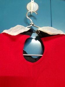 Unique Retro Polo Red Sleeveless Mini Dress pocket