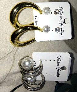 Chic Pearl & Crystal Earring Set