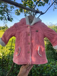 Charming Pink Quilted Jacket with Hood
