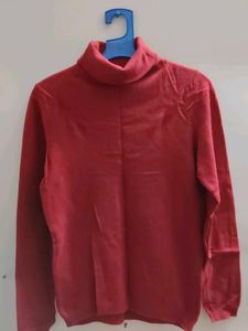 Women's Red Turtleneck Sweater