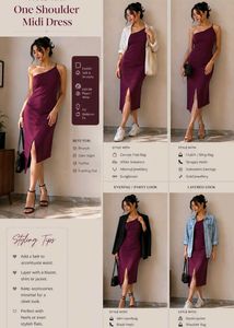 Elegant Purple Midi Slip Dress