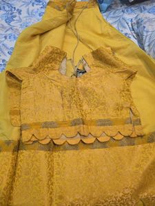 Yellow Embroidered Ethnic Skirt with blouse