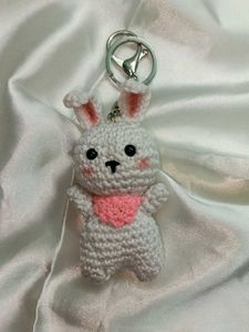 Cute Crochet Bunny Keychain