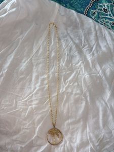 Gold Palm Tree Pendant Necklace