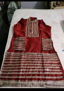 Stunning Embellished Red Kurta