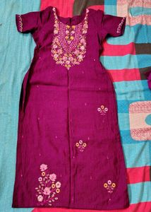 new 10 years old girl's wine  Kurta set