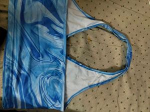 blue Halter neck top