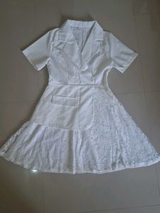 Chic White Lace Dress only one time use
