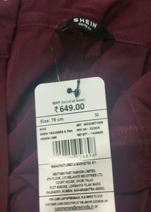 Burgundy Wide Leg Trousers