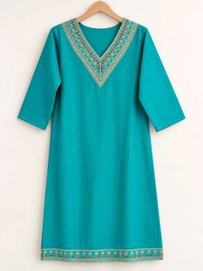 Elegant Teal Kurta Set with Embroidery