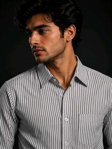 Men's Striped Button-Up Shirt