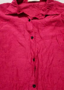 Chic Red Button-Up shirt