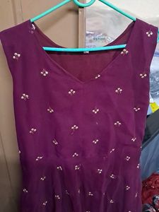 Elegant Embroidered Purple Dress