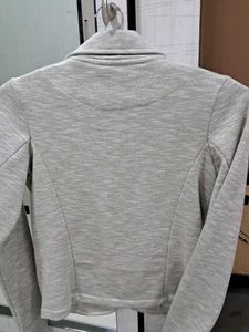 Gray Blazer with Zipper Detail
