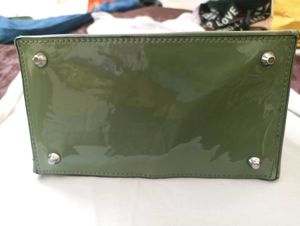 Chic Olive Green Patent Clutch Bag