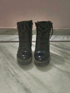 Catwalk Black Heeled Ankle Boots