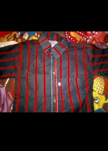 Striped Casual Shirt And Blezer Jacket Combo