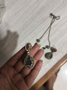 necklace and earrings