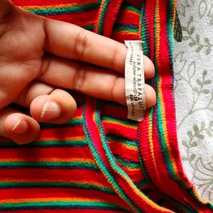 Stylish Red Striped Dress