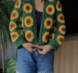 Handmade Sunflower Cardigan