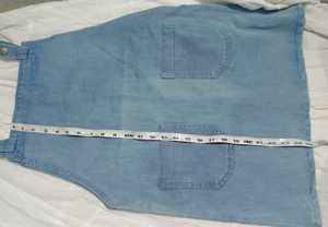Light Wash Denim Pinafore Dress