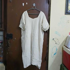 Elegant Cream Kurta with Pants Set
