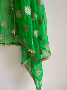 Brand new designer heavy embroidered Green Dupatta