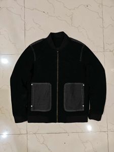 Men's Heavy Black Bomber Jacket