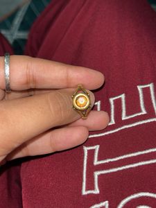 Vintage yellow stone Gold Toned Ring