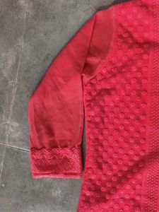 Beautiful Red Chikankari Kurta. perfectly new