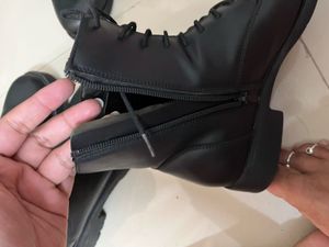 Black Lace-Up Ankle Boots