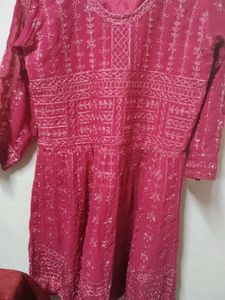 Embellished Pink Kurta Set with Dupatta