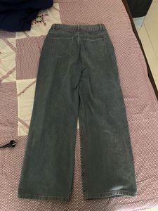 Grey Wide Leg Jeans with miniso face wash ( more t