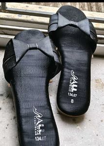 Black Bow Slide Sandals