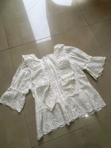 Embroidered White Tops