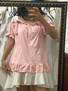 Cute Pink Ruffled Top