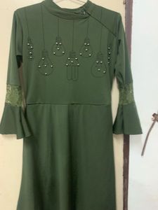 Green Gown with Bulb Print