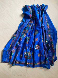 Vibrant Yellow &amp; Blue Embroidered Lehenga Choli